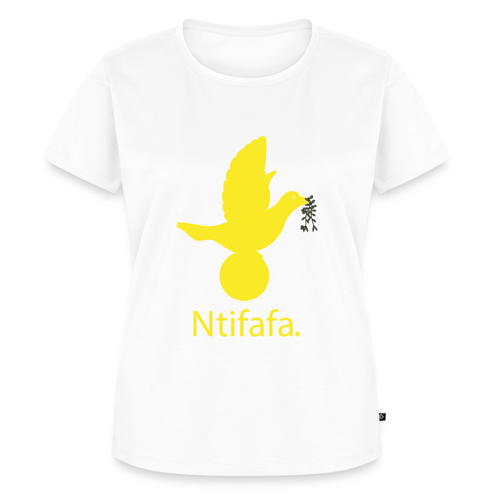 T-shirt Premium Femme Ntifafa jaune - Lusoquot - blanc