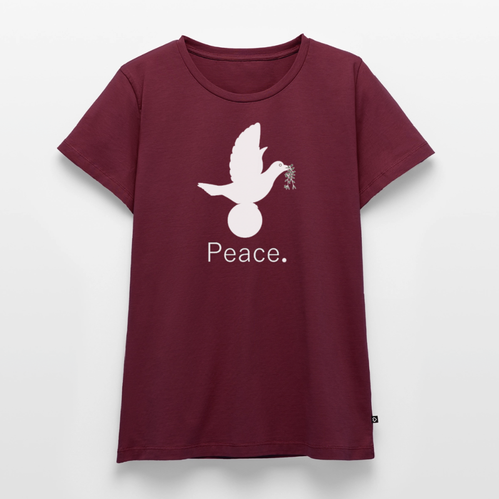 T-shirt Premium Femme Peace blanc - Lusoquot - bourgogne
