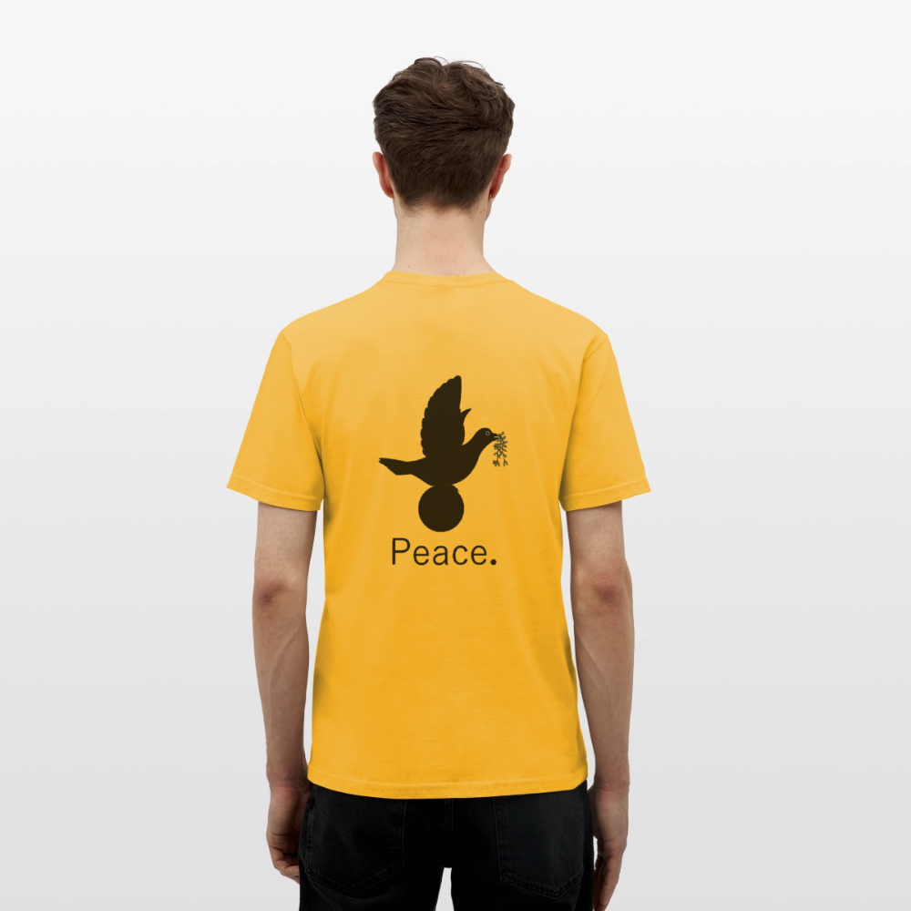 Men's T-Shirt_peace_noir - yellow
