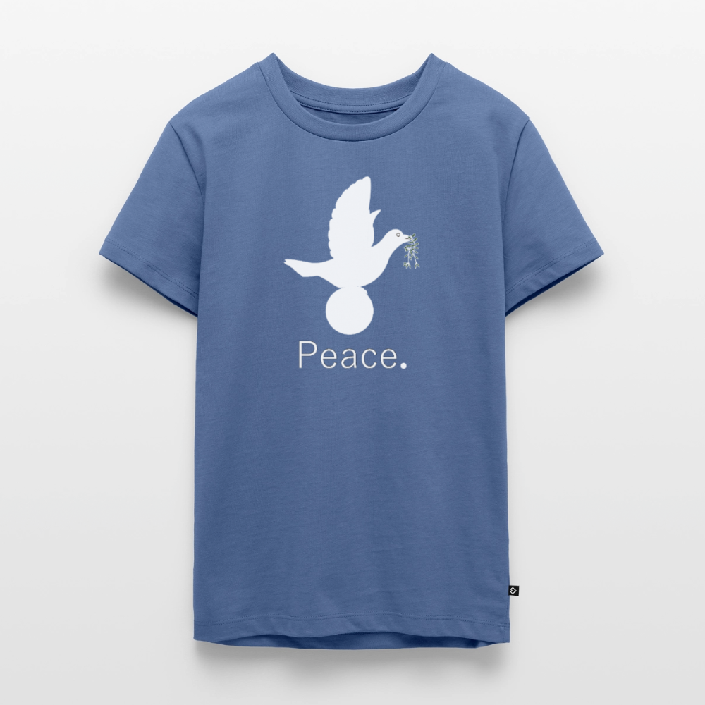 T-shirt Premium Ado Peace blanc Lusoquot - bleu pigeon