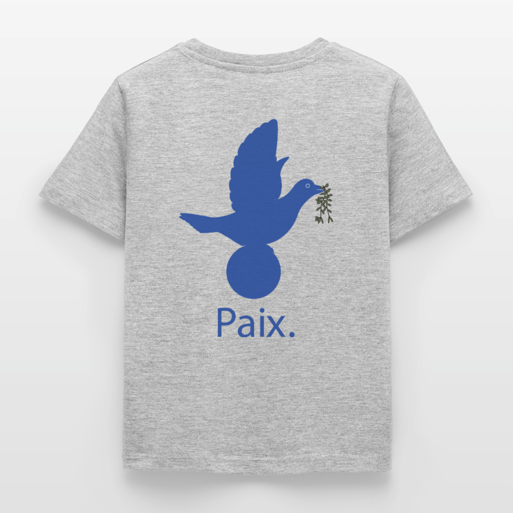 T-shirt Enfant anniversaire 3 ans  Paix bleu - Lusoquot - gris chiné