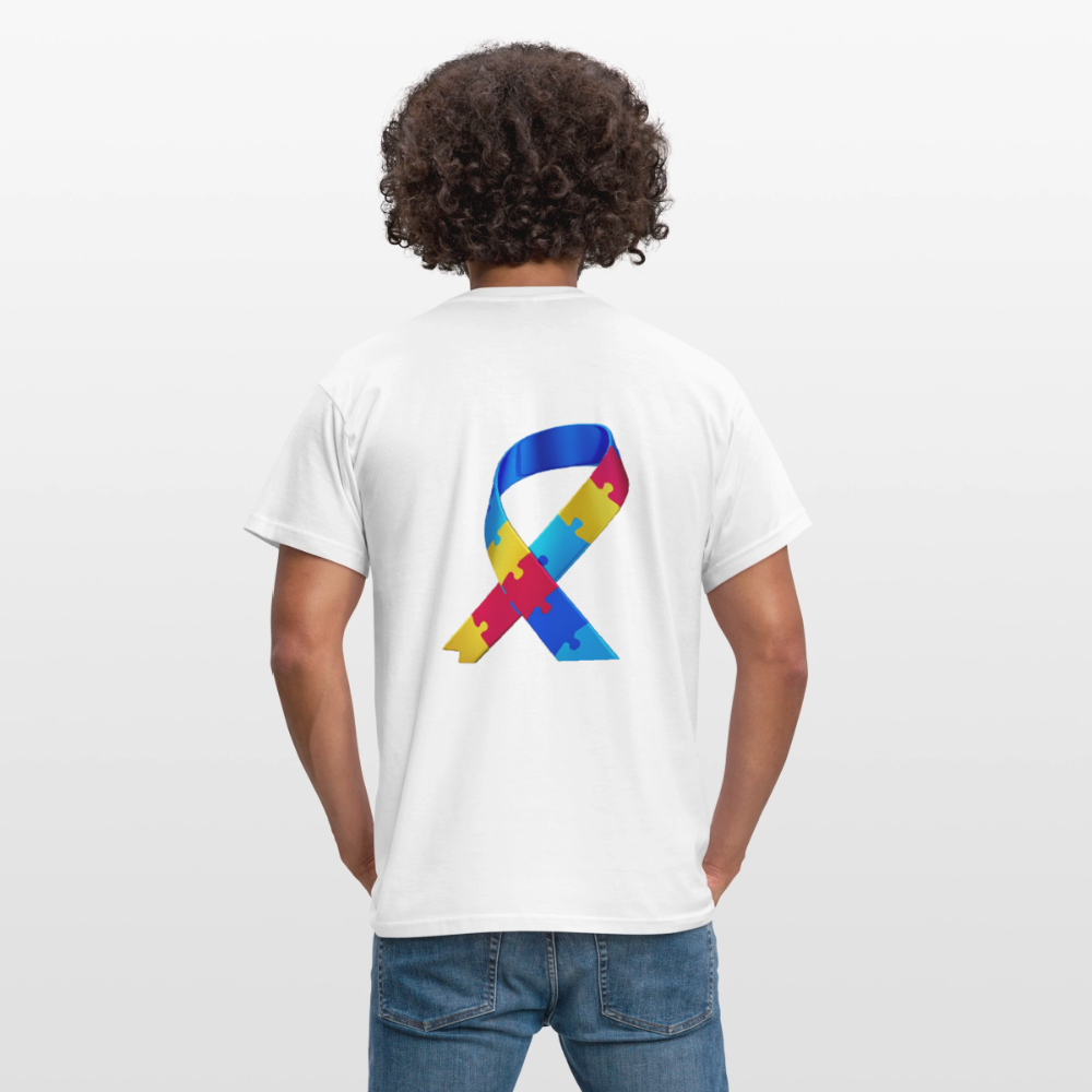 T-shirt Homme -journeemondiale trisomie 21 mars- Peace jaune - blanc