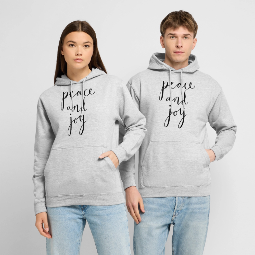 Sweat-shirt à capuche unisexe_peace_noir_peaceandjoy - gris clair chiné