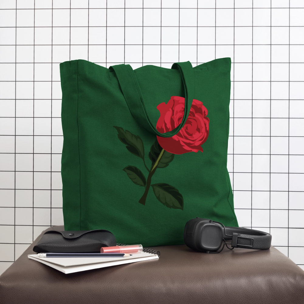 Tote bag Stanley/Stella Midweight recyclé_peacerouge_fleurlarose - vert bouteille