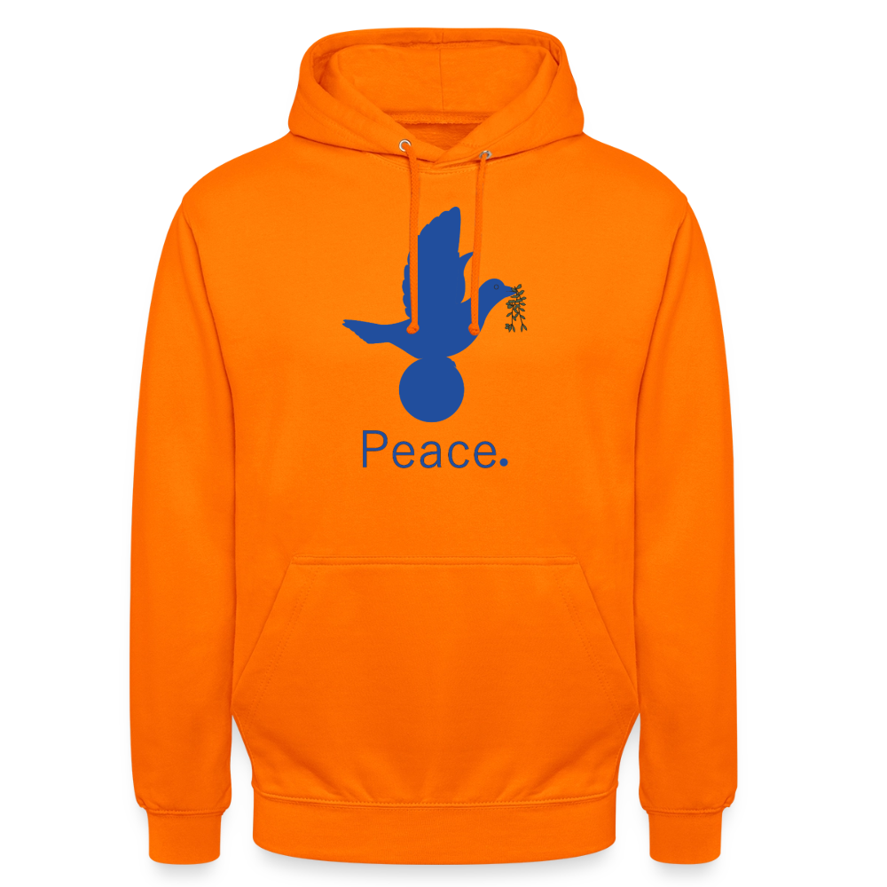 Sweat-shirt à capuche unisexe Peace bleu - orange