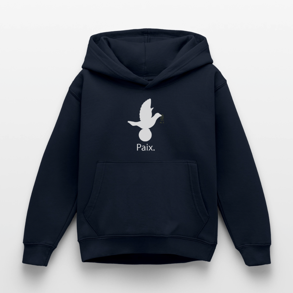 Sweat à capuche Enfant Paix blanc - Lusoquot - marine