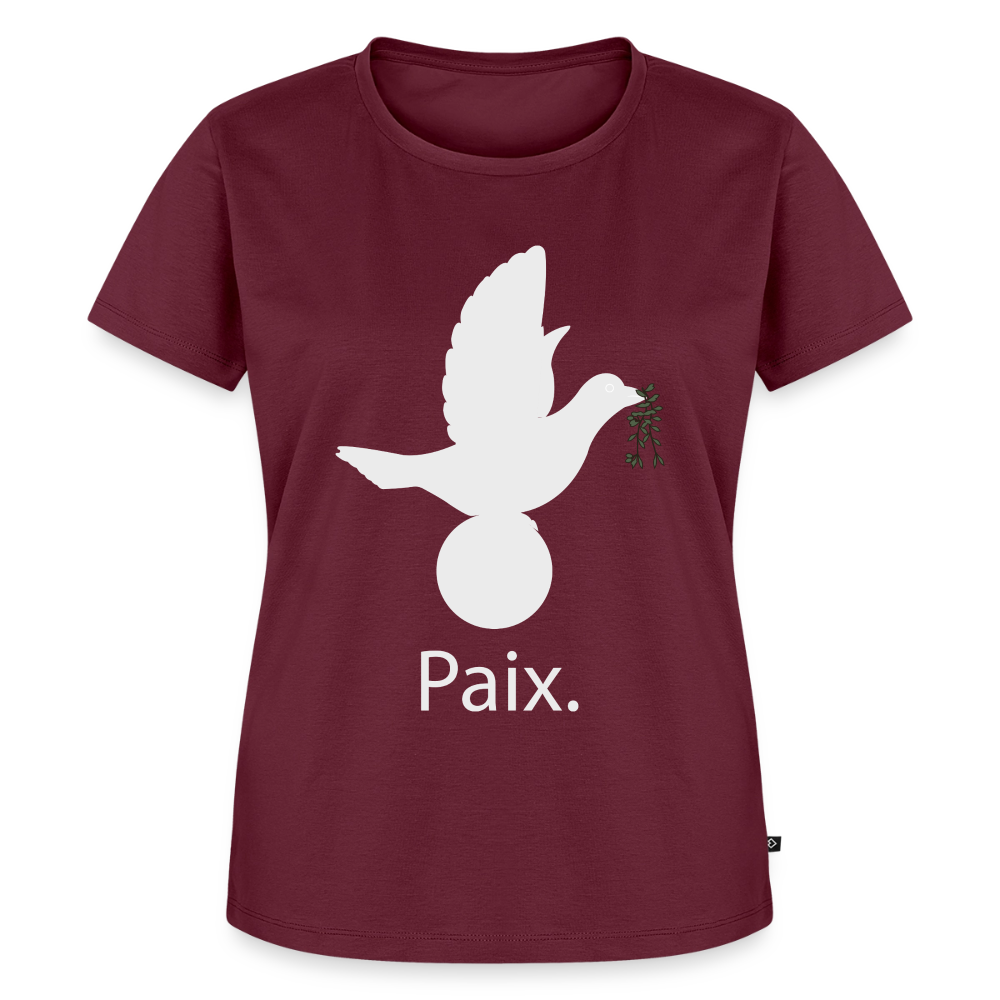 T-shirt Premium Femme Paix blanc - Lusoquot - bourgogne