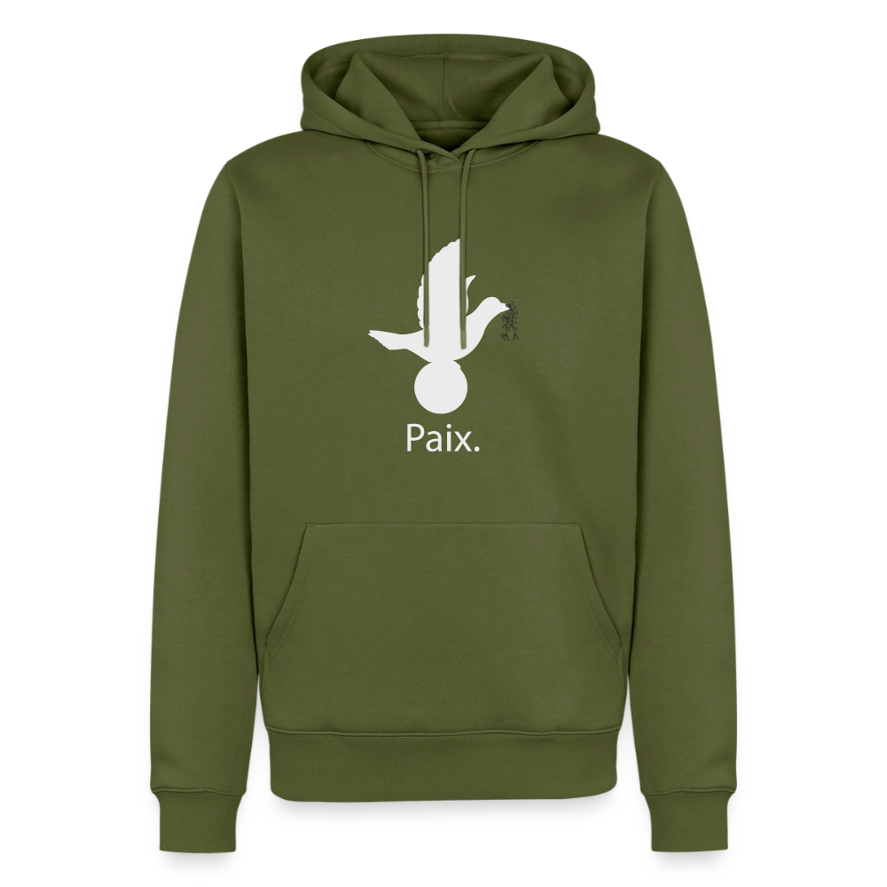 Sweat-shirt à capuche Premium pour hommes Paix blanc - Lusoquot - kaki