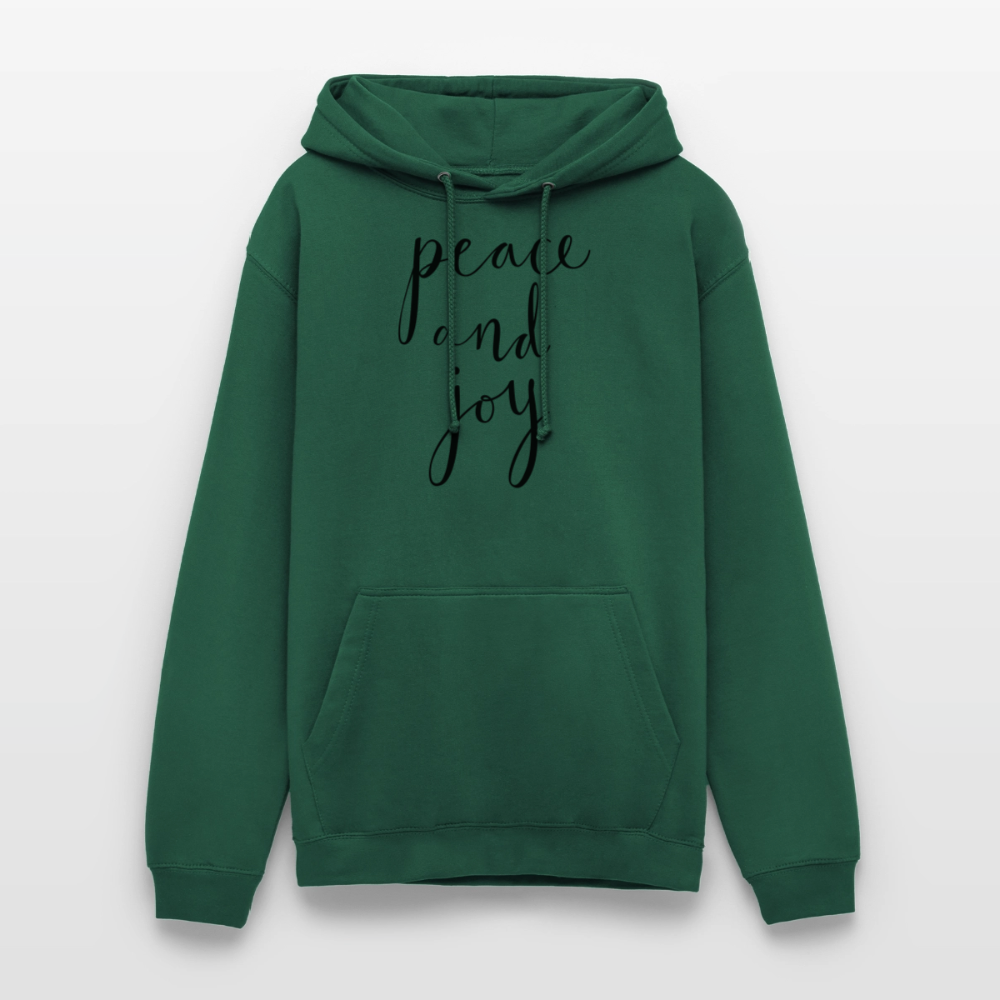 Sweat-shirt à capuche unisexe_peace_noir_peaceandjoy - vert bouteille
