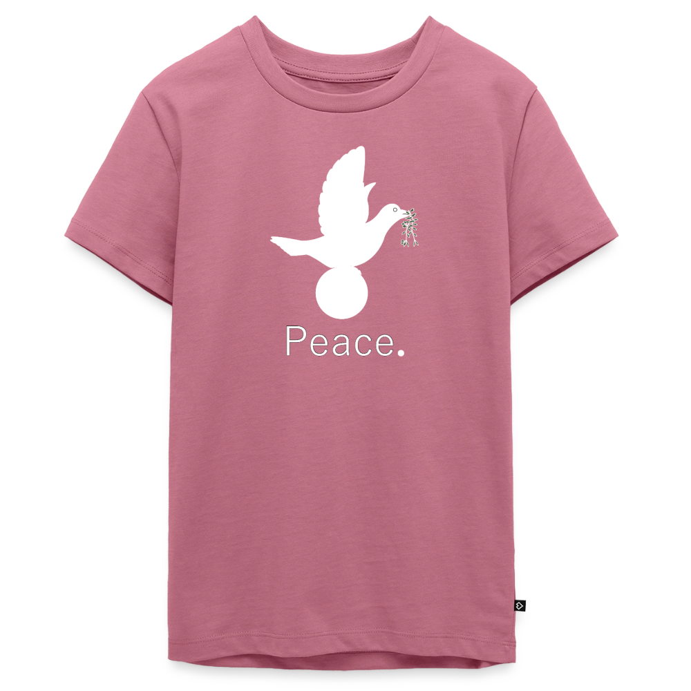 T-shirt Premium Ado Peace blanc Lusoquot - mauve