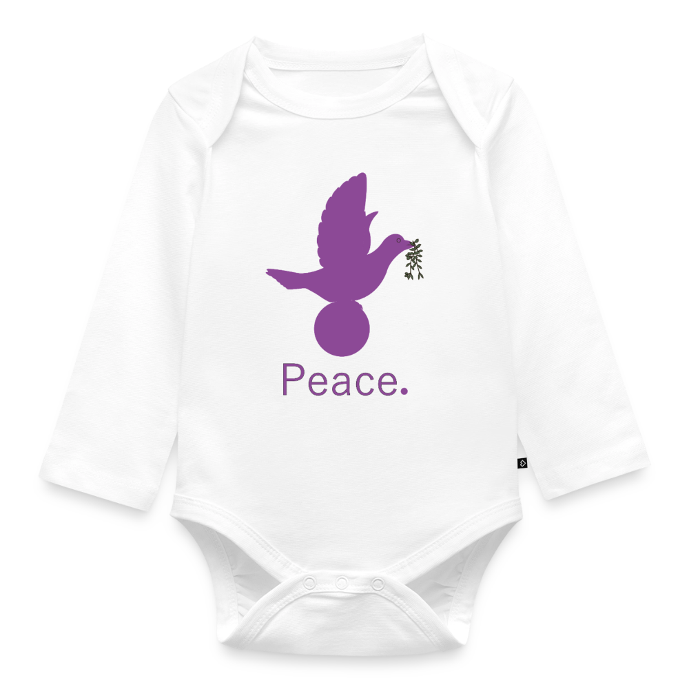 Body Bébé bio manches longues_peacemauve - blanc