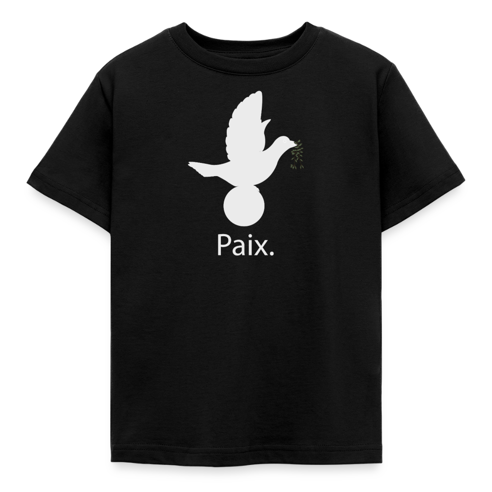T-shirt Enfant Paix blanc - Lusoquot - noir