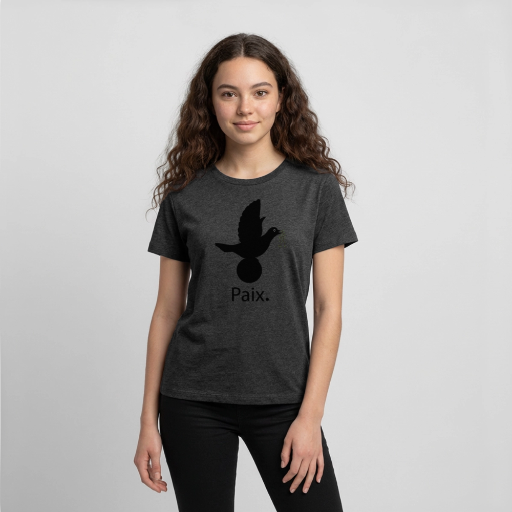 T-shirt Premium Ado Paix noir - Lusoquot - anthracite chiné