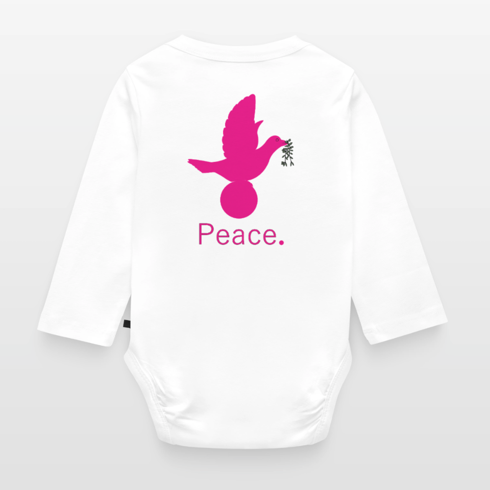 Body Bébé bio manches longues_peacerose - blanc