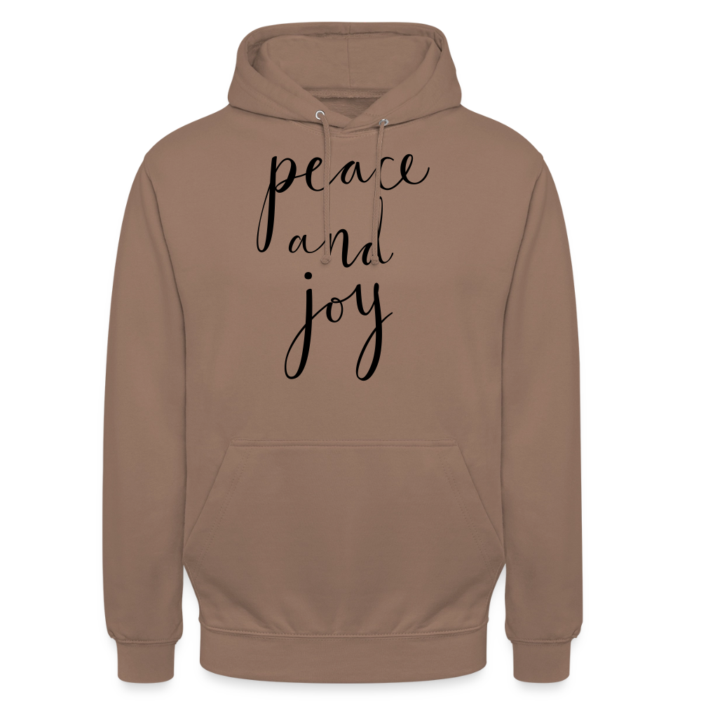 Sweat-shirt à capuche unisexe_peace_noir_peaceandjoy - moka