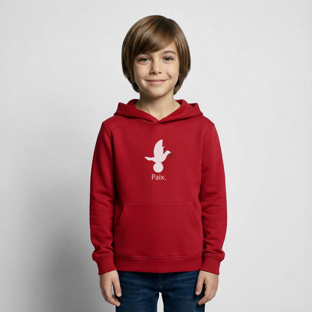 Sweat à capuche Enfant Paix blanc - Lusoquot - rouge