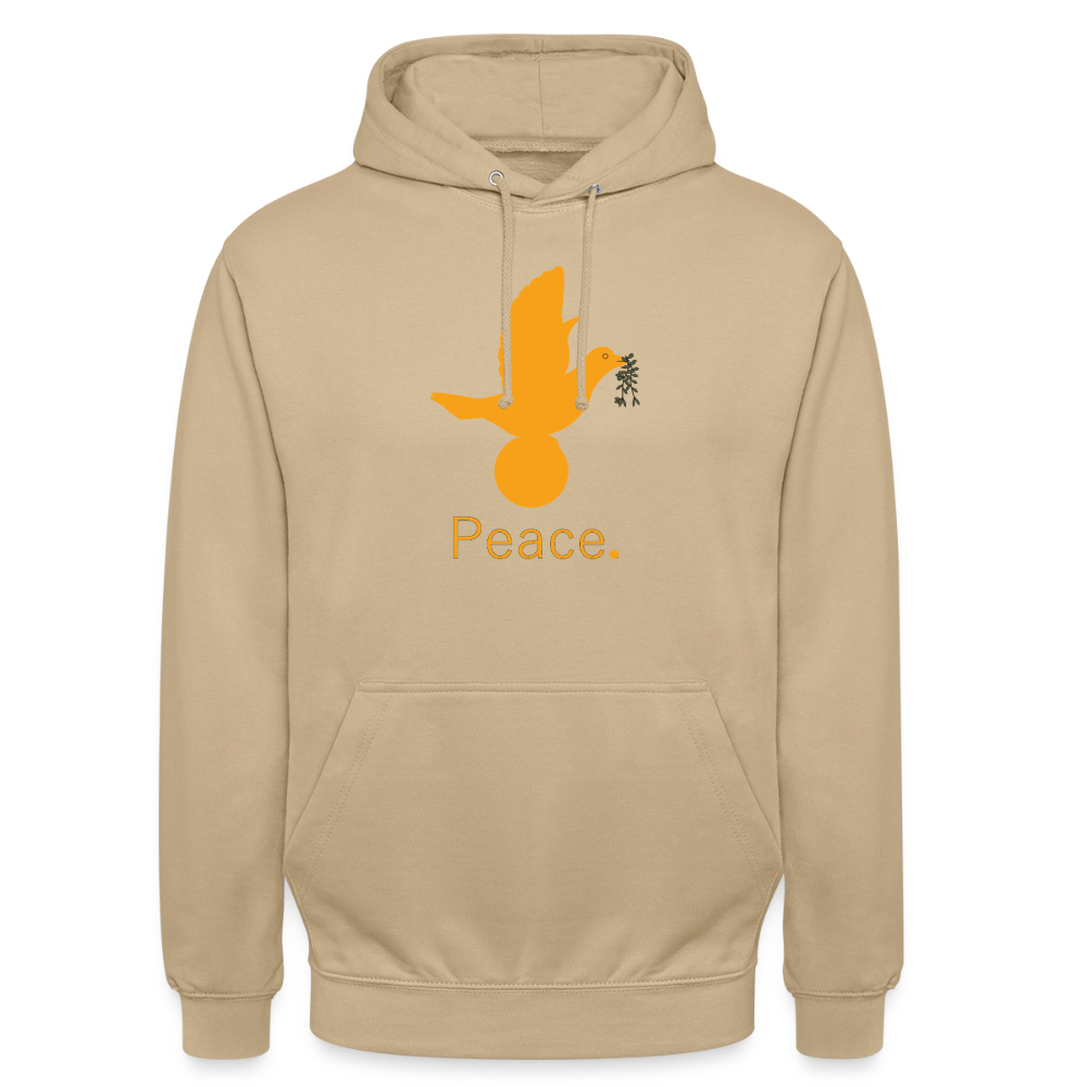 Sweat-shirt à capuche unisexe Peace. orange Lusoquot - beige