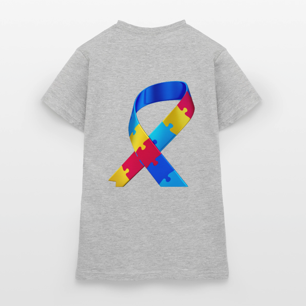 T-shirt Femme-journeemondiale trisomie 21 Peace jaune - gris chiné