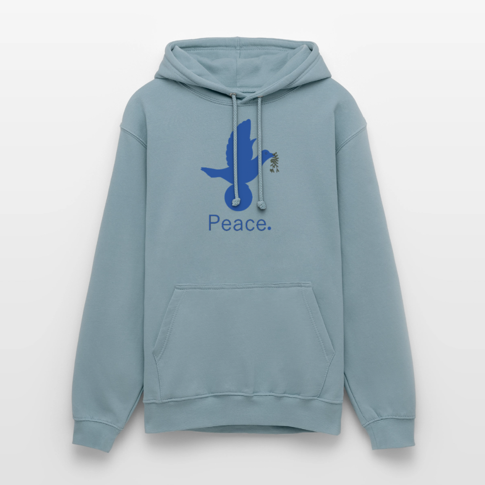 Sweat-shirt à capuche unisexe Peace bleu - bleu fumée