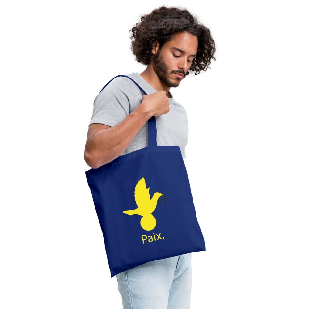 Tote Bag Paix jaune - Lusoquot - bleu royal