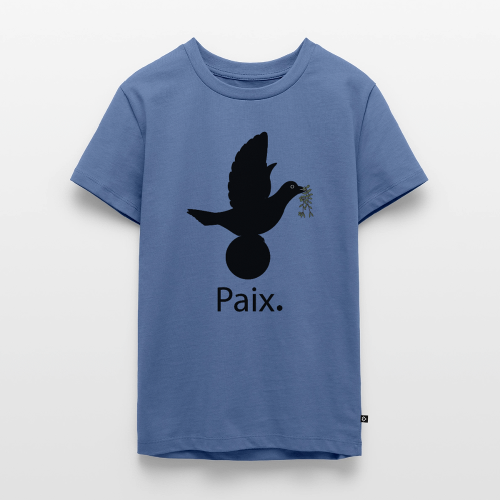 T-shirt Premium Ado Paix noir - Lusoquot - bleu pigeon