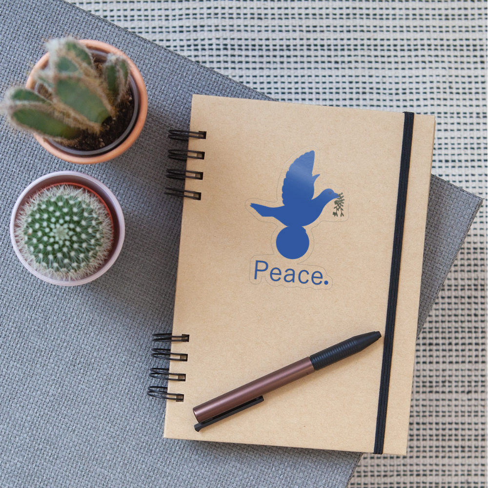 Autocollant_peacebleu - brillant transparent