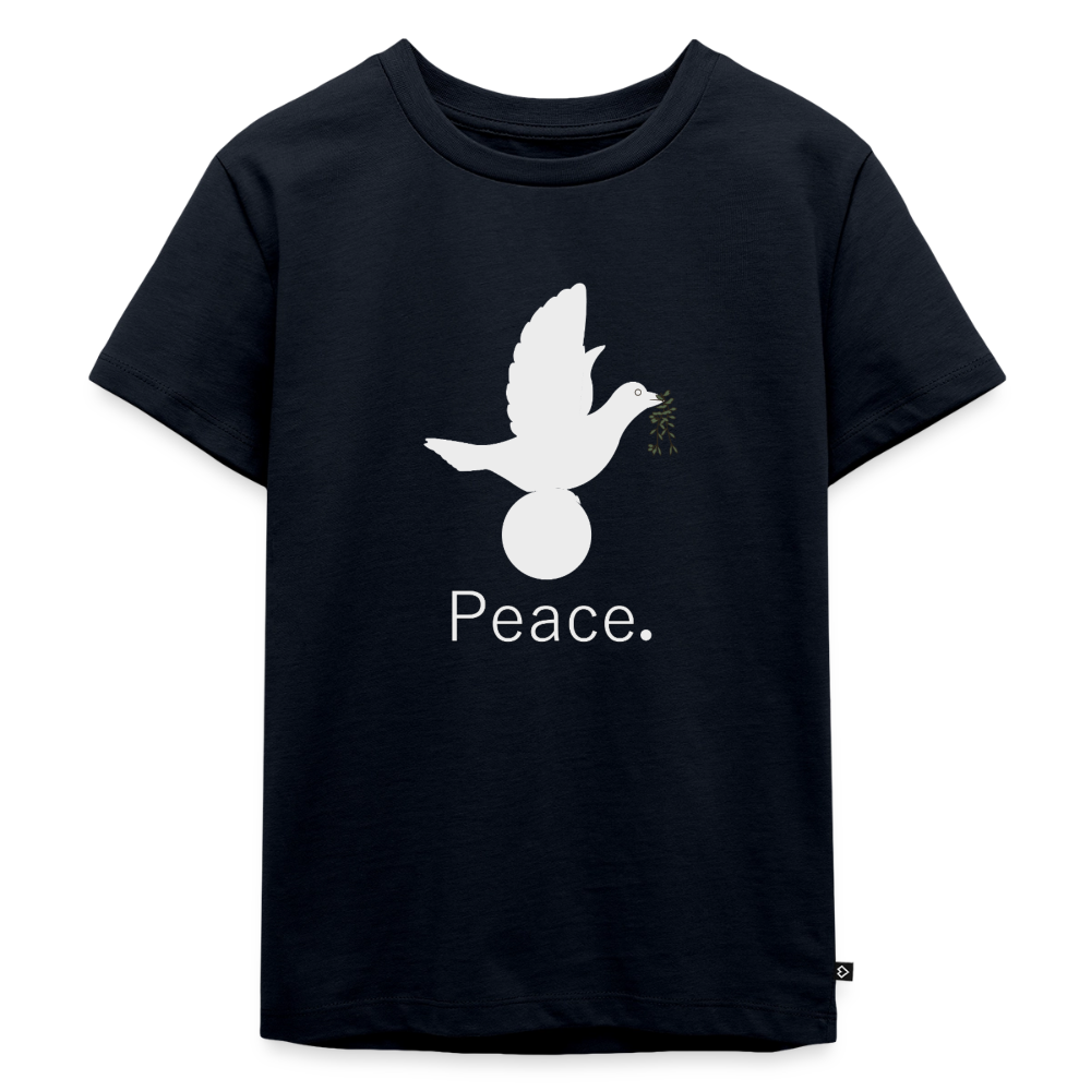 T-shirt Premium Enfant Peace blanc - Lusoquot - bleu marine
