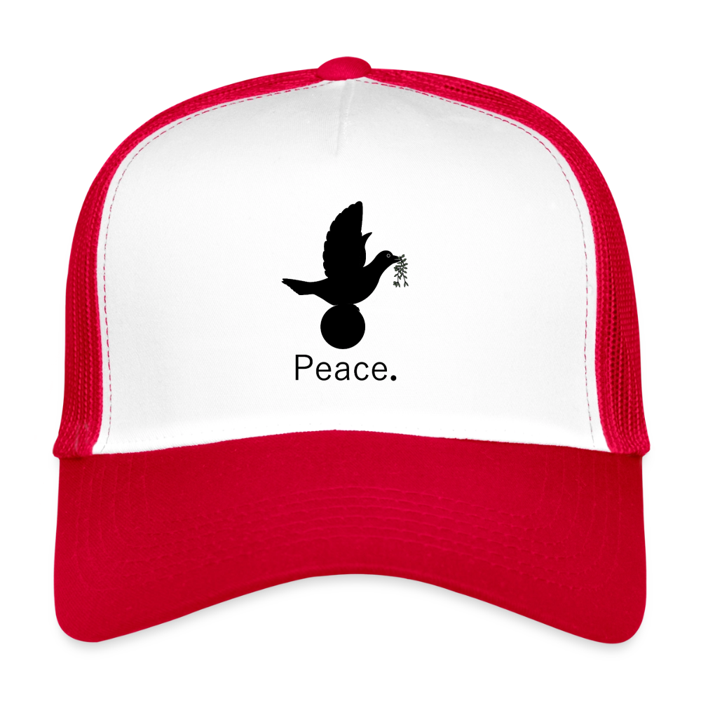 Trucker Cap_peaceblack - blanc/rouge