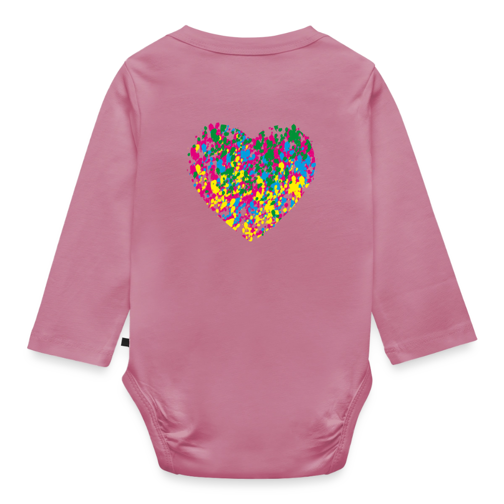 Body Bébé bio manches longues_peacegreen_coeur - mauve