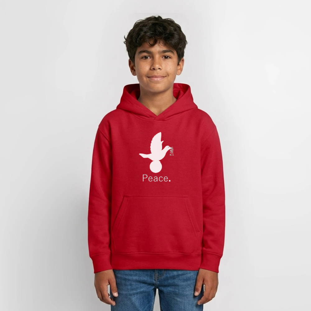 Sweat à capuche Ado_peaceblanc - rouge