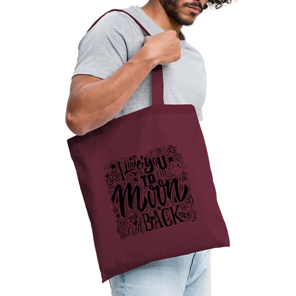 Tote Bag  I love you to moon and back Shaanti noir - Lusoquot - bordeaux