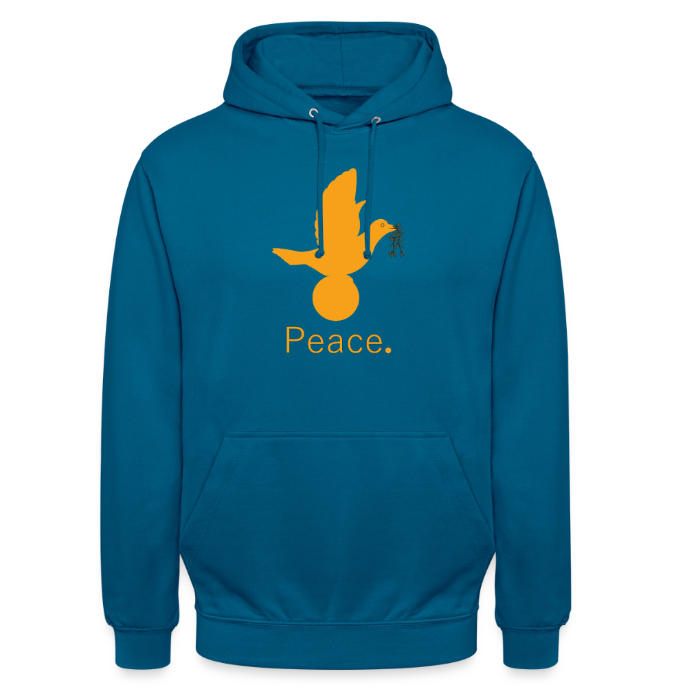 Sweat-shirt à capuche unisexe Peace. orange Lusoquot - bleu profond 
