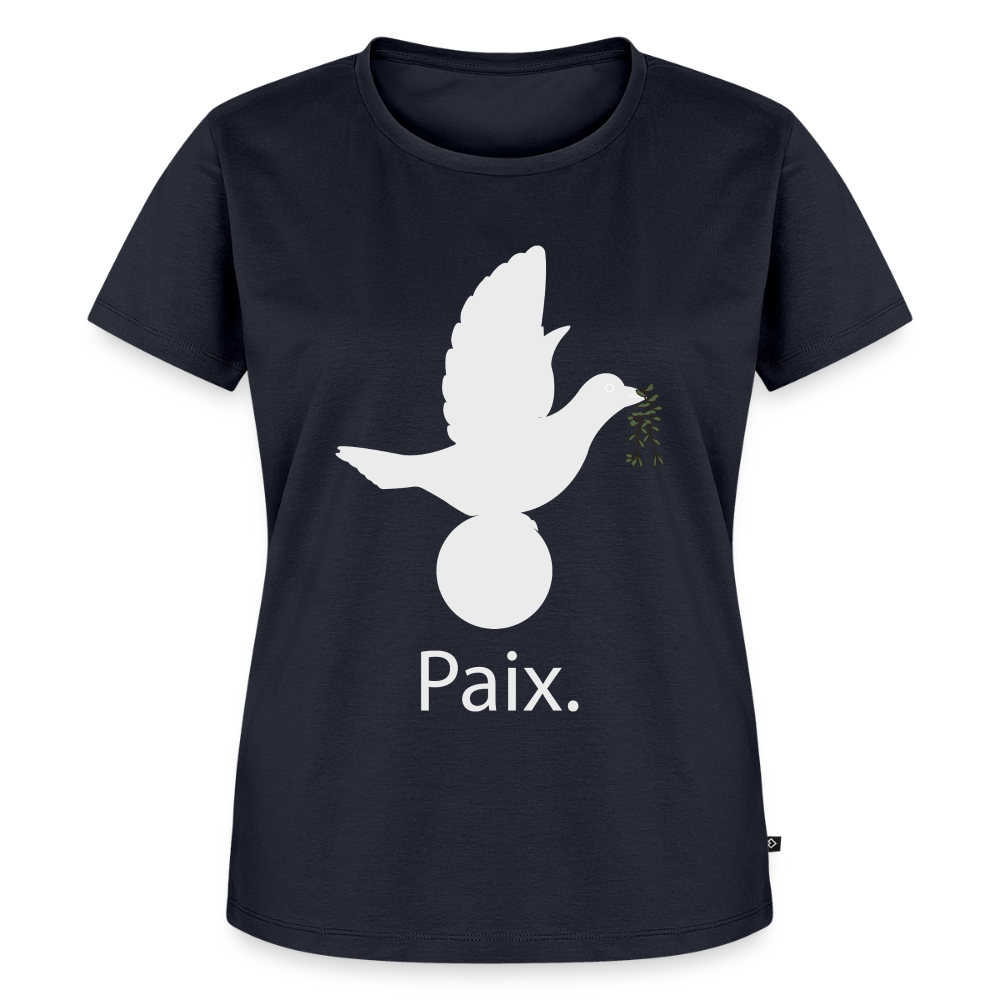 T-shirt Premium Femme Paix blanc - Lusoquot - bleu marine