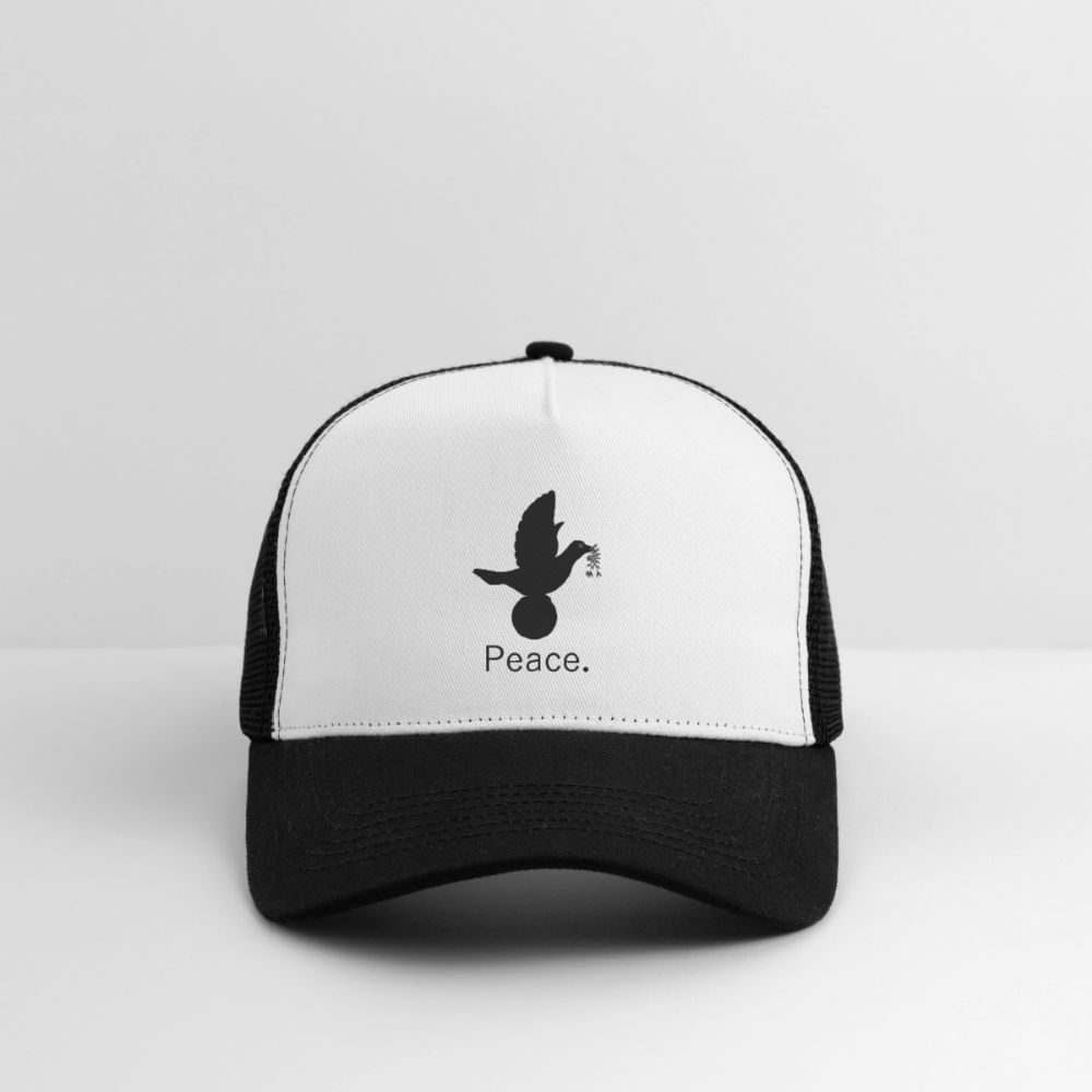 Trucker Cap_peaceblack - blanc/noir