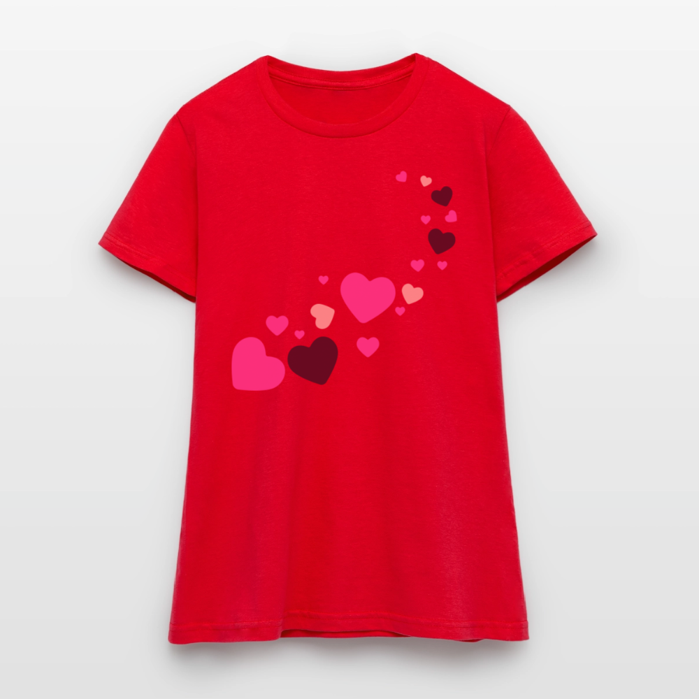 T-shirt Femme coeur Peace rose  - Lusoquot - rouge