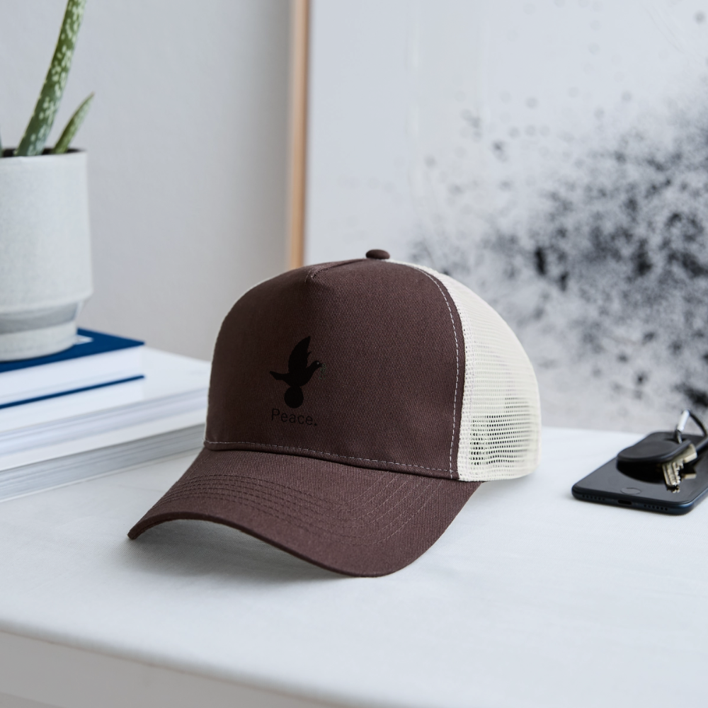 Trucker Cap_peaceblack - marron/beige