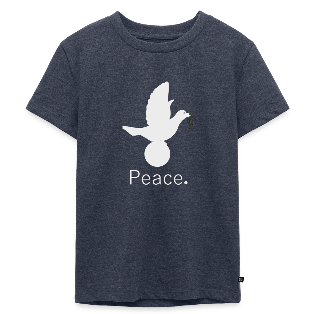 T-shirt Premium Enfant Peace blanc - Lusoquot - bleu jeans 