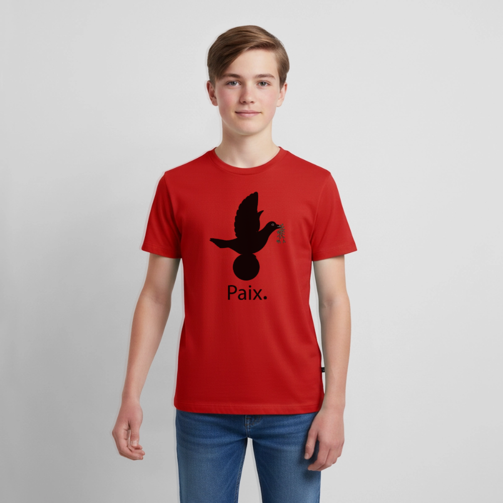 T-shirt Premium Ado Paix noir - Lusoquot - rouge