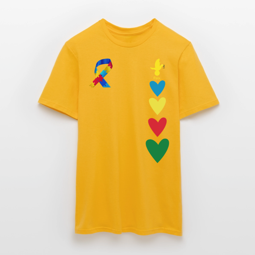 T-shirt Homme -journeemondiale trisomie 21 mars- Peace jaune - jaune