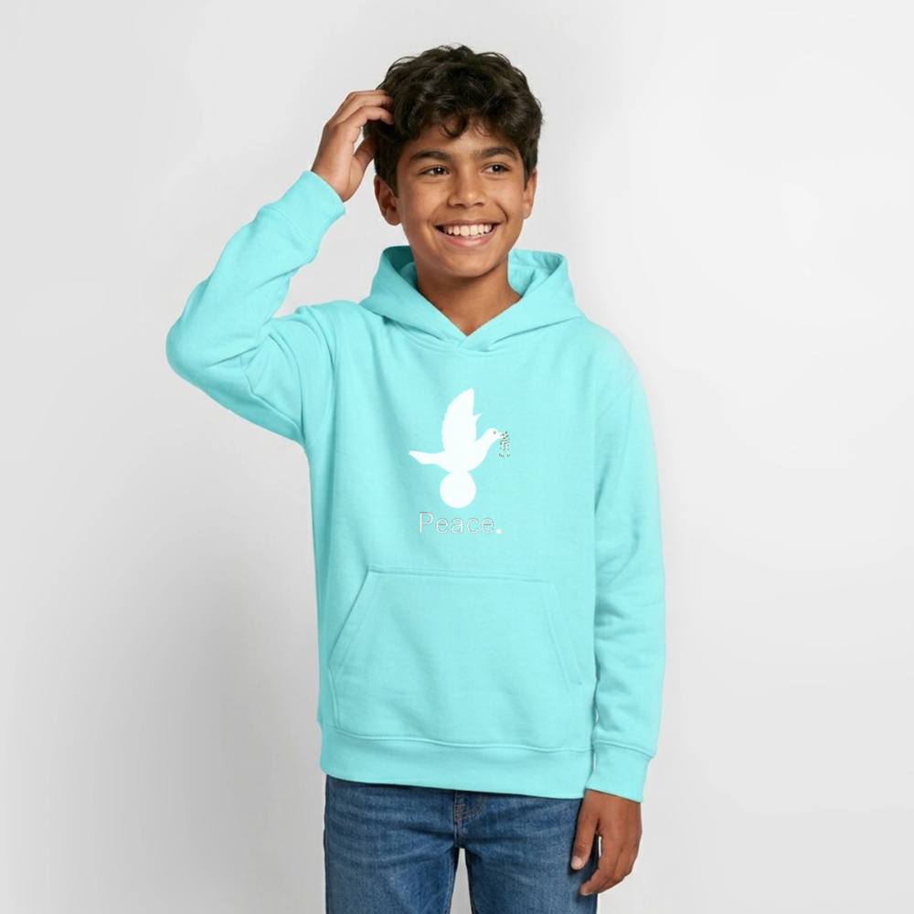 Sweat à capuche Ado_peaceblanc - menthe poivrée