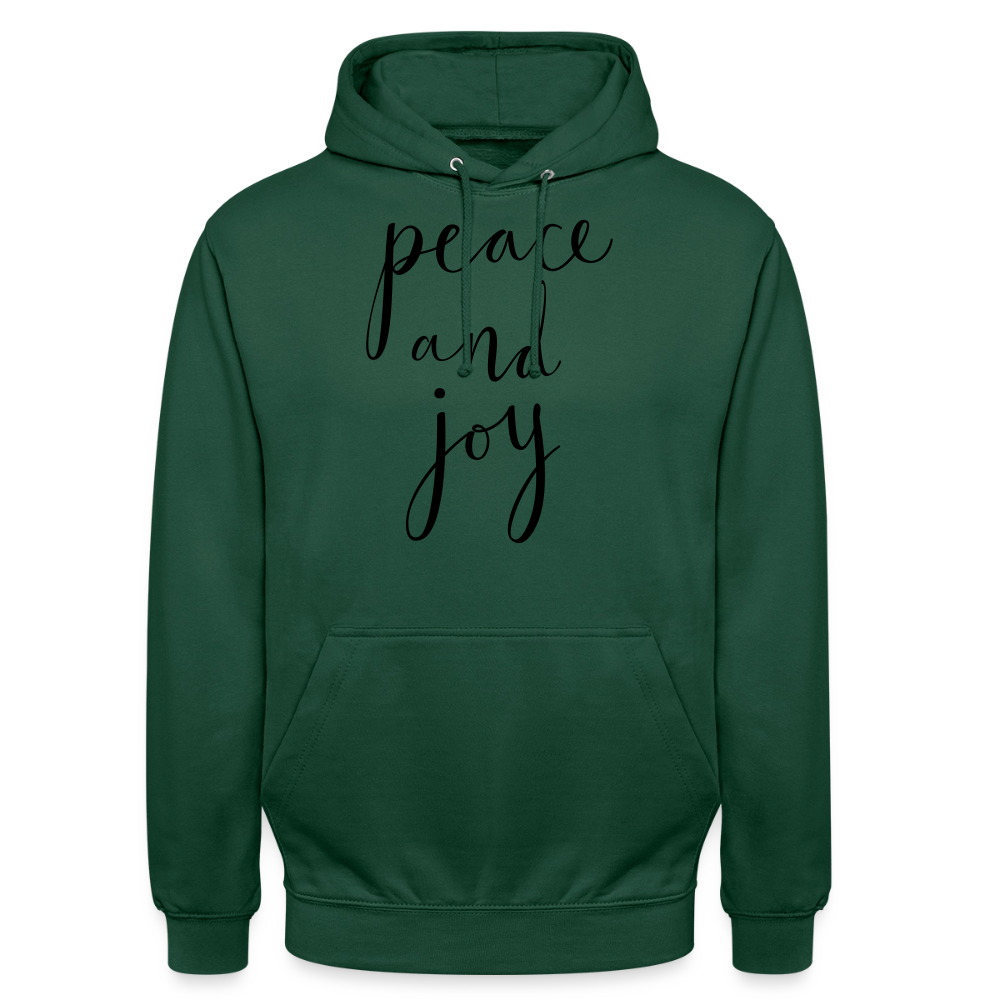 Sweat-shirt à capuche unisexe_peace_noir_peaceandjoy - vert bouteille