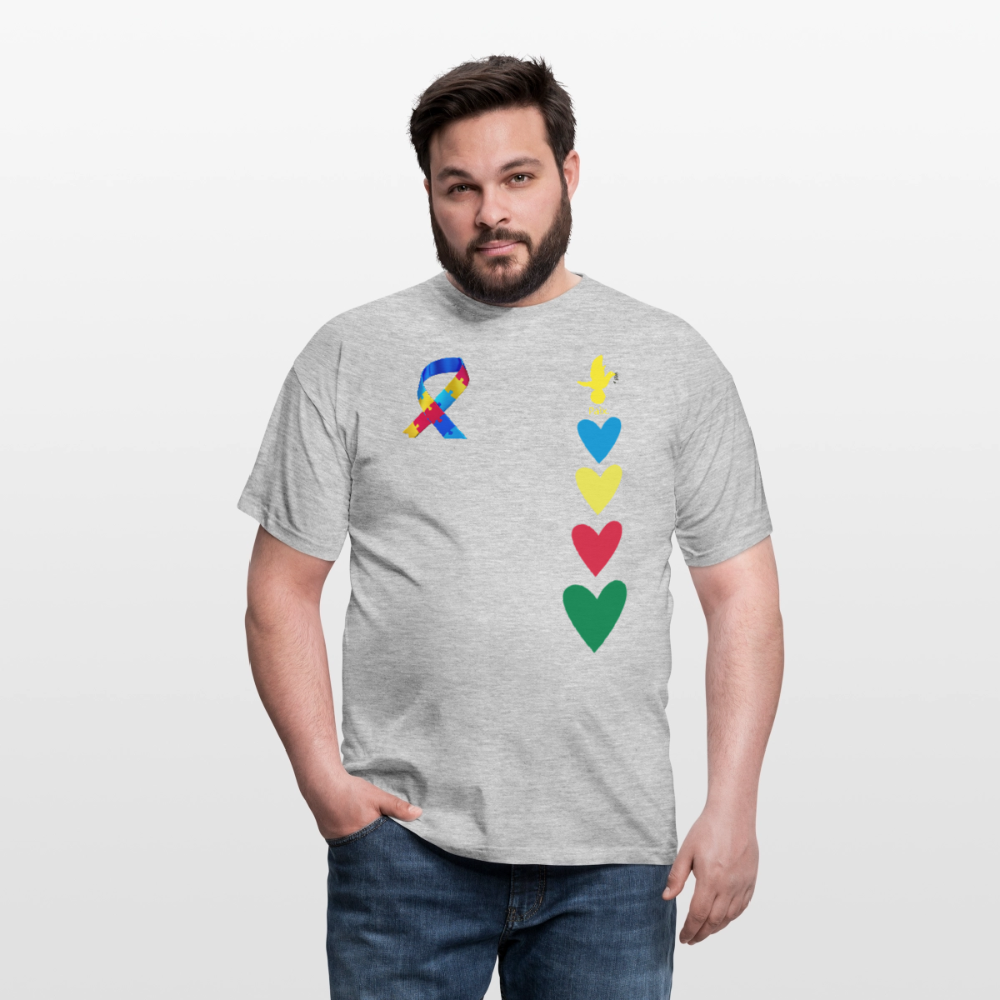 T-shirt Homme -journeemondiale trisomie 21 mars- Peace jaune - gris chiné