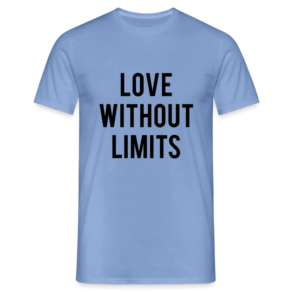 Men's T-Shirt_peace_noir - carolina blue