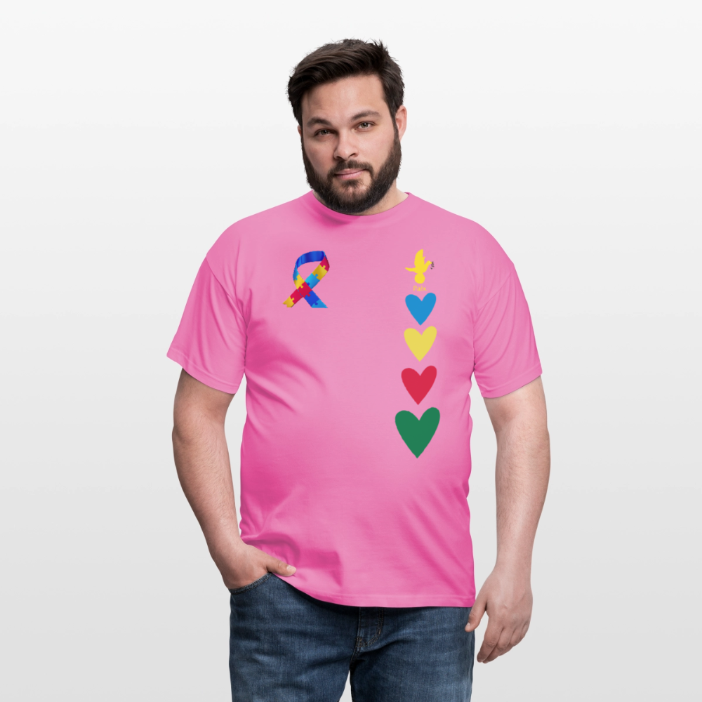 T-shirt Homme -journeemondiale trisomie 21 mars- Peace jaune - rose