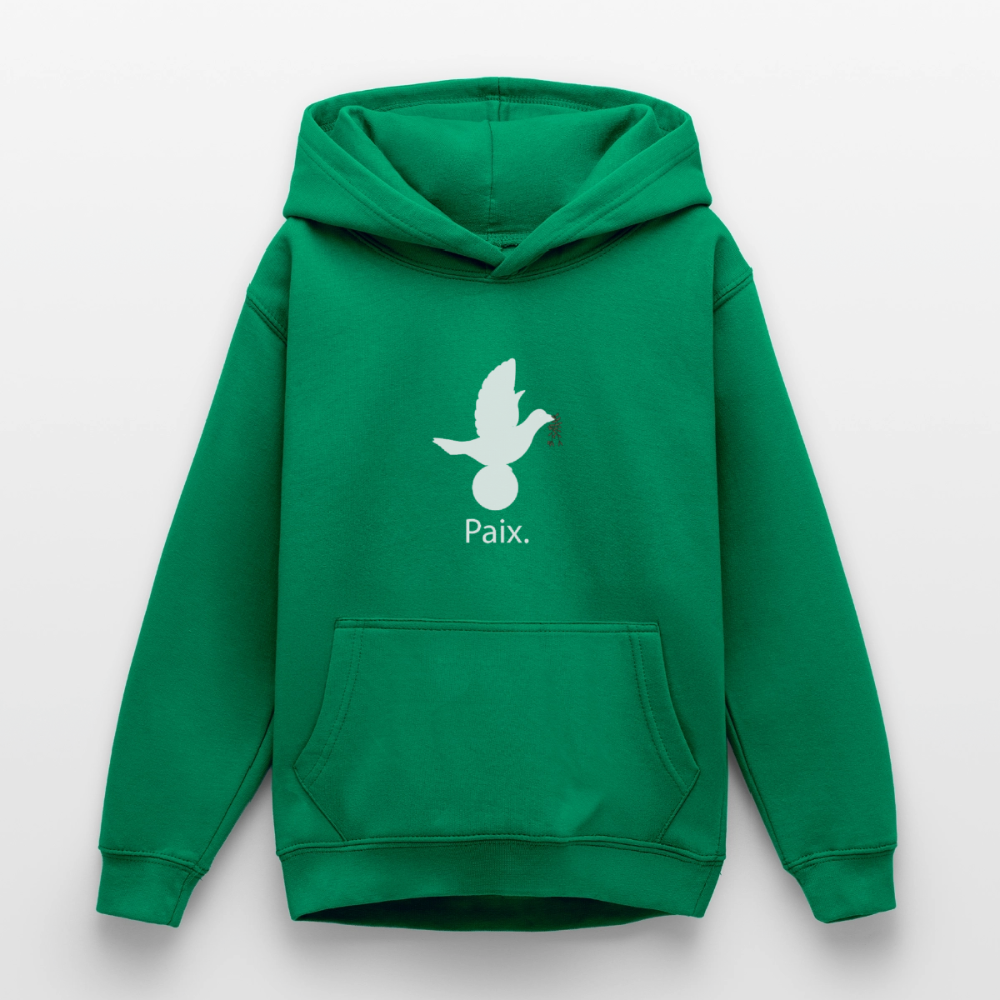 Sweat à capuche Ado Paix blanc - Lusoquot - vert