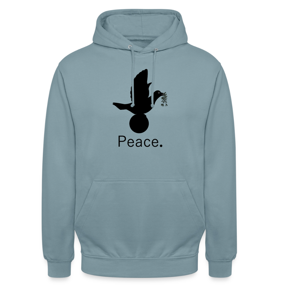 Sweat-shirt à capuche unisexe Peace noir Lusoquot - bleu fumée