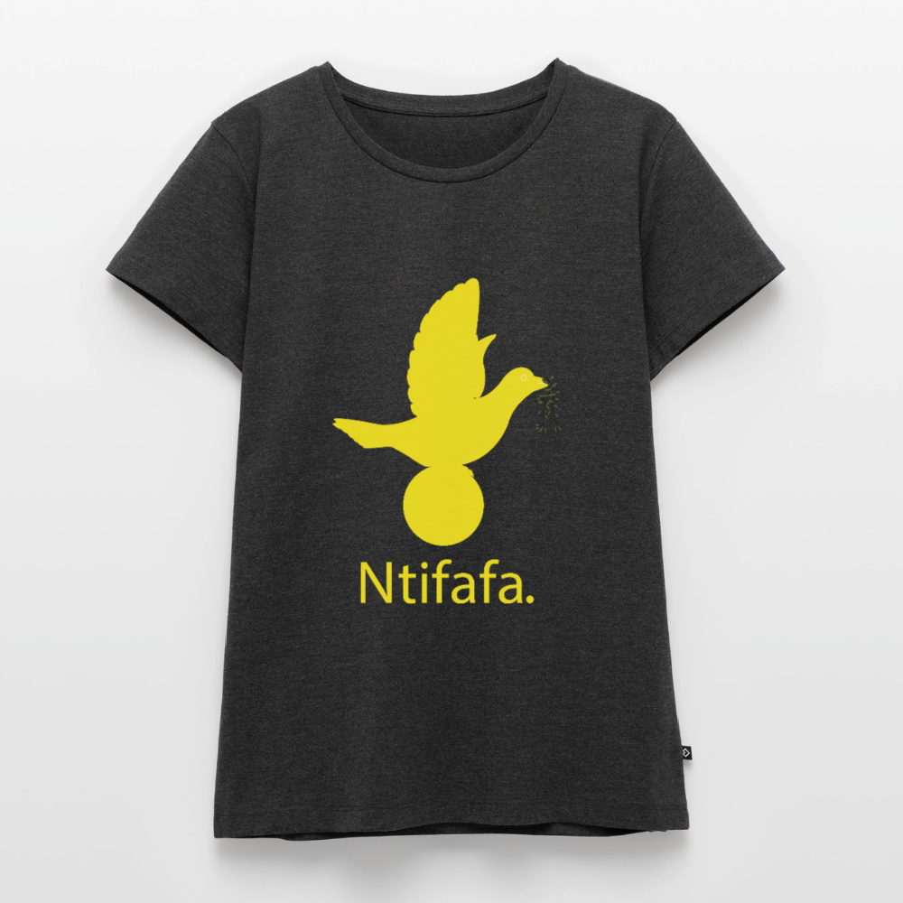 T-shirt Premium Femme Ntifafa jaune - Lusoquot - anthracite chiné