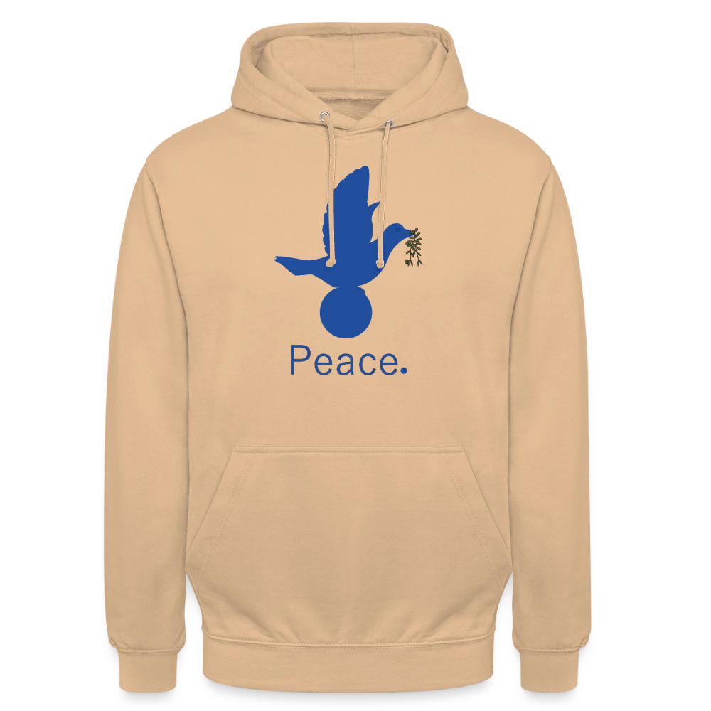 Sweat-shirt à capuche unisexe Peace bleu - pêche