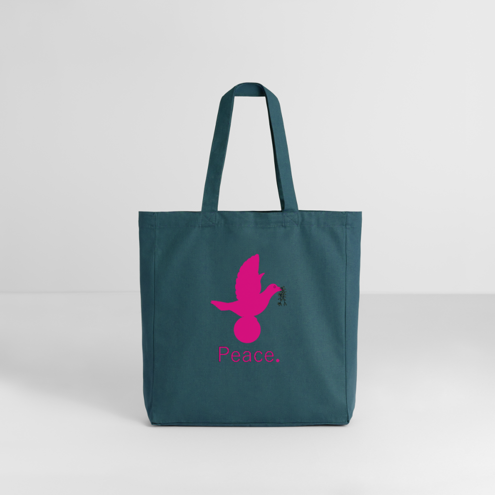 Tote bag Stanley/Stella Midweight recyclé Coeur Peace rose - Lusoquot - bleu pétrole foncé