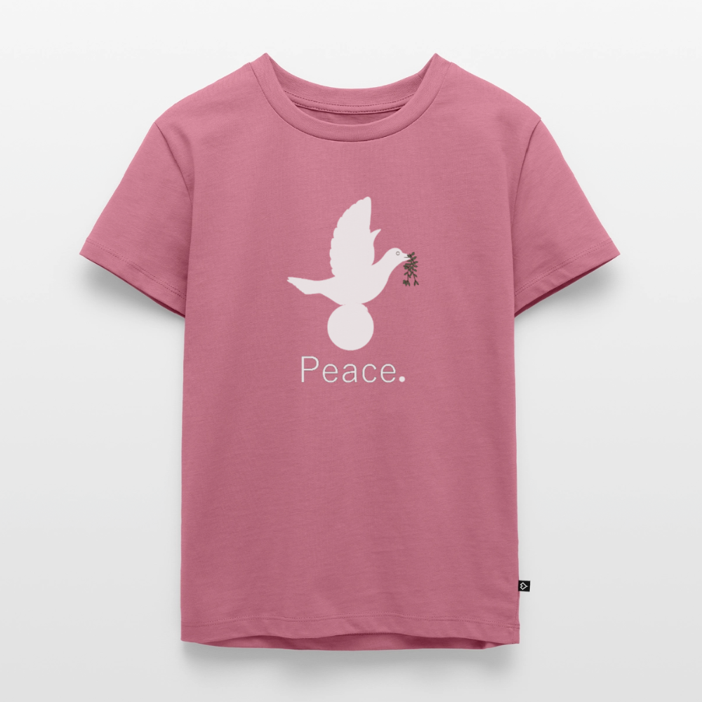 T-shirt Premium Enfant Peace blanc - Lusoquot - mauve